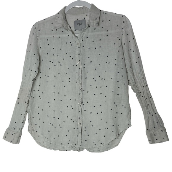 Rails Tops - Rails Shirt Top Women's XS Long Sleeve Button Front Career Star Linen Blend